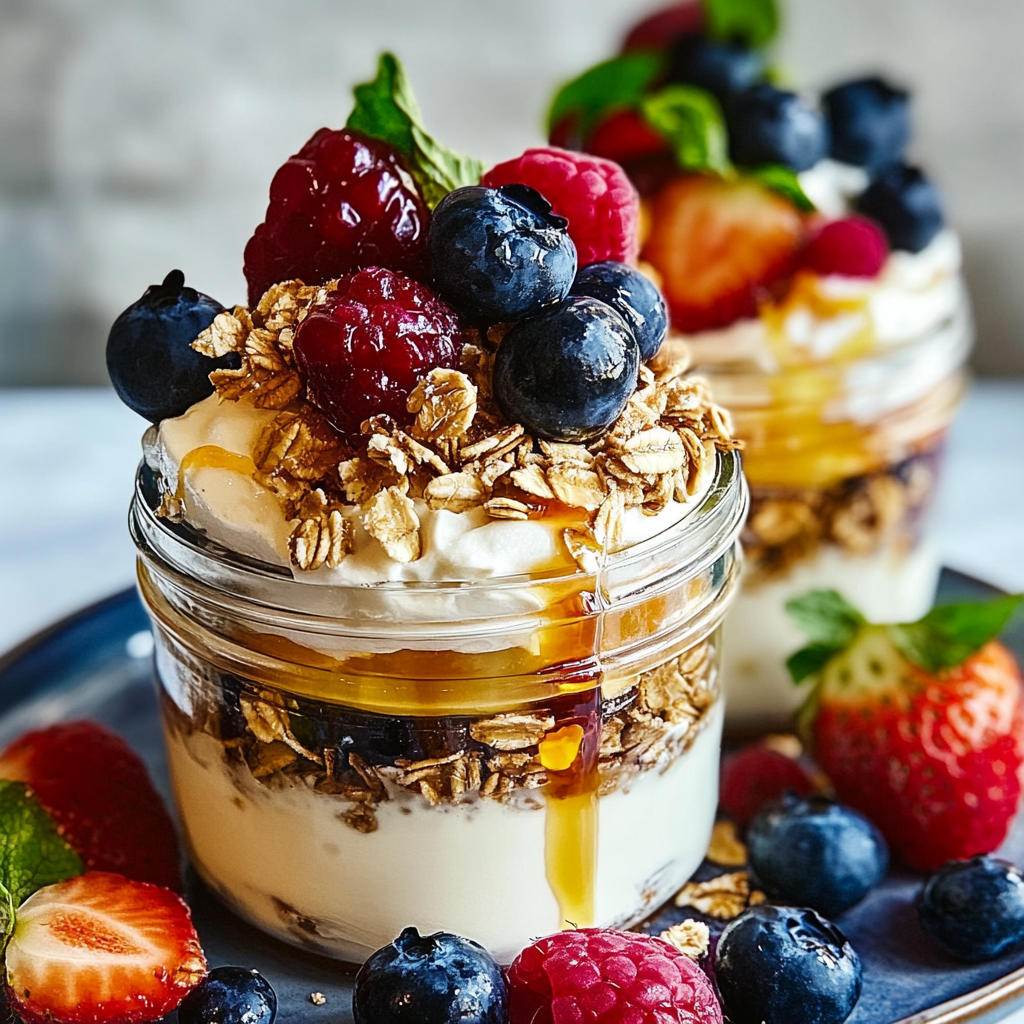 Recipe preparation for Fruit and yogurt parfait