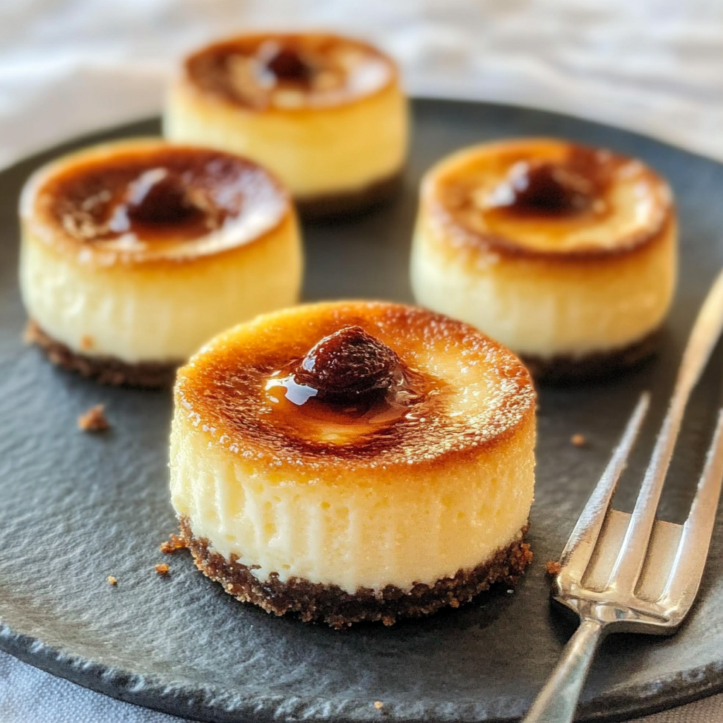 Recipe preparation for Mini Crème Brûlée Cheesecakes 