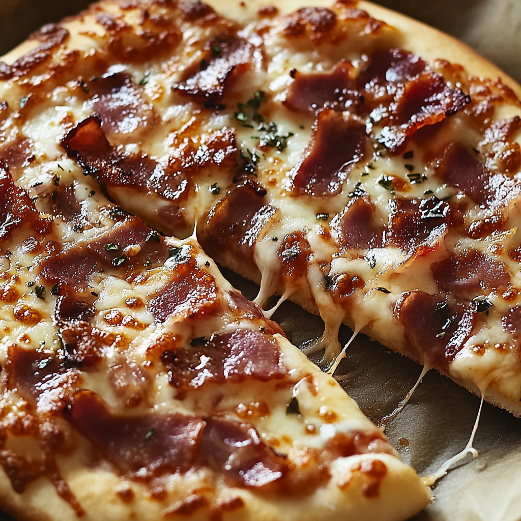 Recipe preparation for Barbecue Bacon Pizza