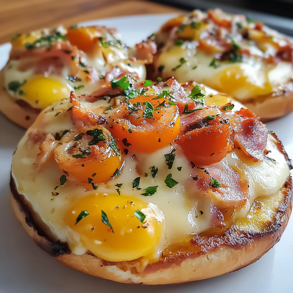 Recipe preparation for English Muffin Breakfast Pizza
