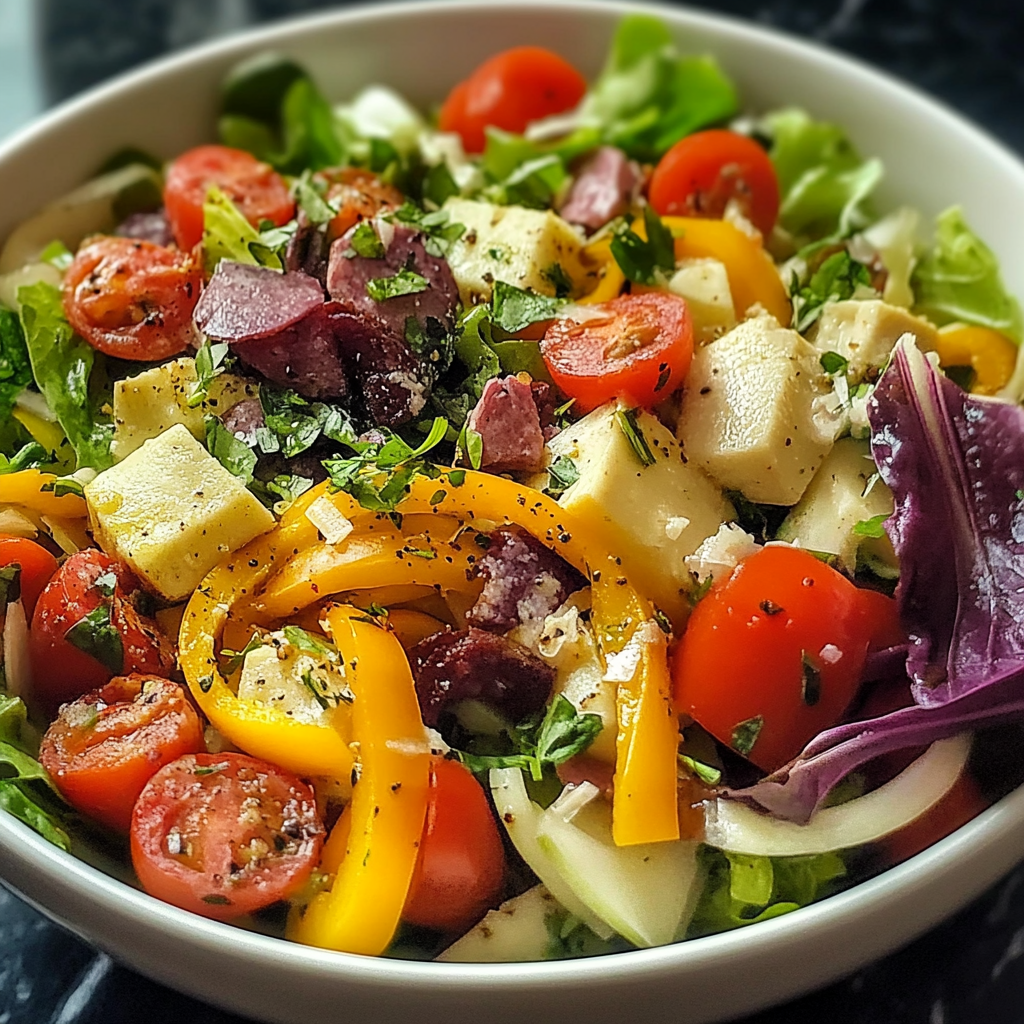 Recipe preparation for Bold & Zesty Italian Chopped Salad