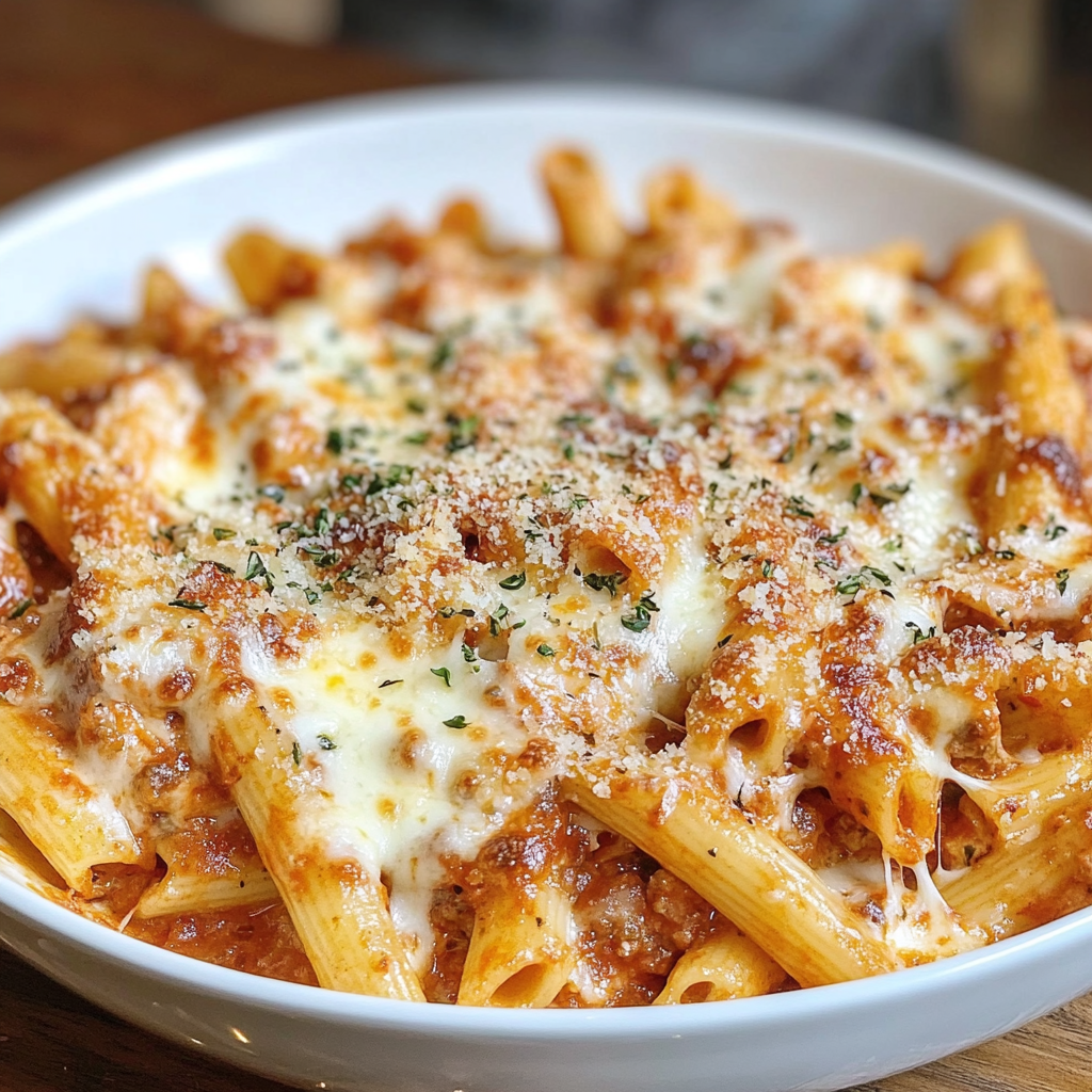 Recipe preparation for Olive Garden Five Cheese Ziti Al Forno Copycat
