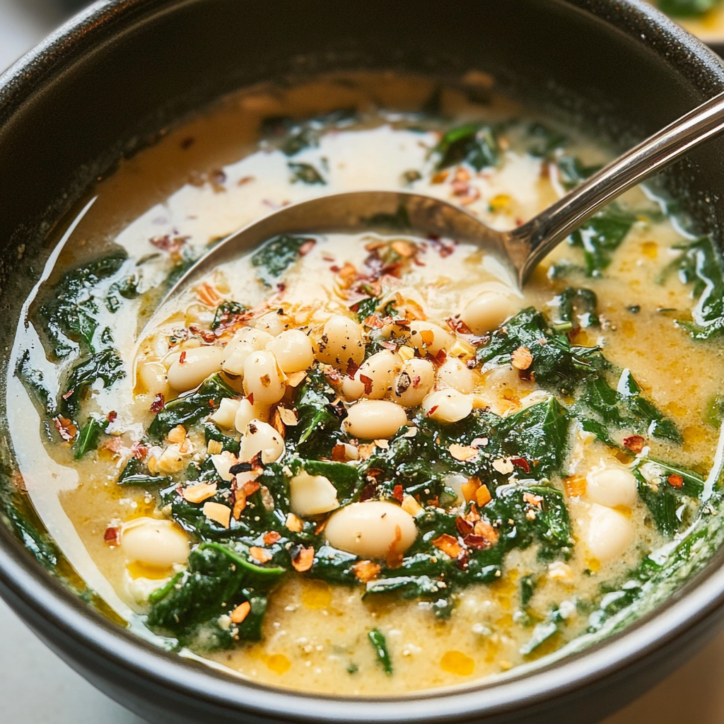 Recipe preparation for Creamy White Bean Soup Recipe