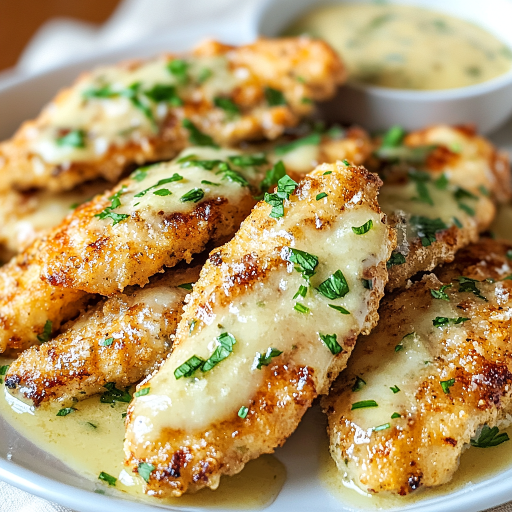 Recipe preparation for Lemon Garlic Parmesan Chicken Tenders Recipe