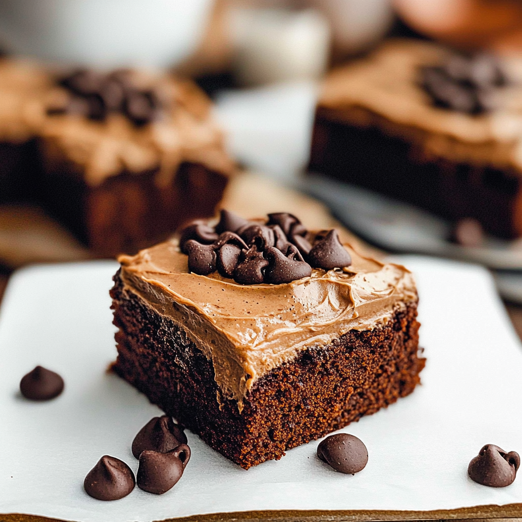Recipe preparation for Coffee Brownies With Creamy Frosting Recipe