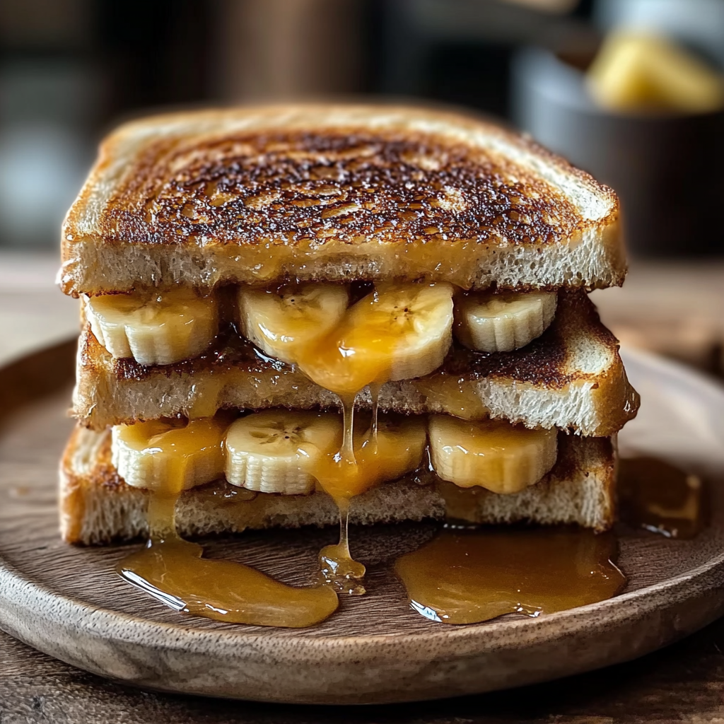 Recipe preparation for Honey Banana Grilled Cheese
