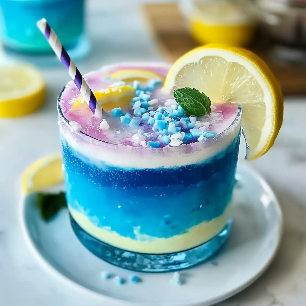 Recipe preparation for Blue Raspberry Lemonade