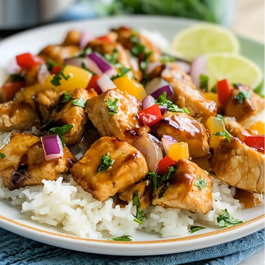 Recipe preparation for Sheet Pan Hawaiian Chicken Recipe