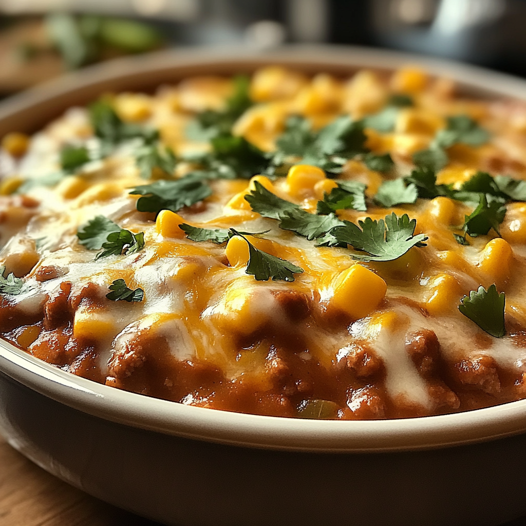 Recipe preparation for Creamy Cheesy Enchilada Chili