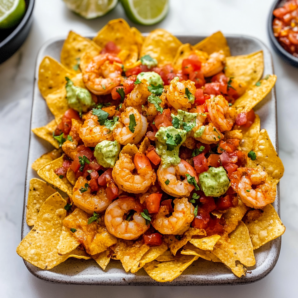 Recipe preparation for Shrimp Nachos