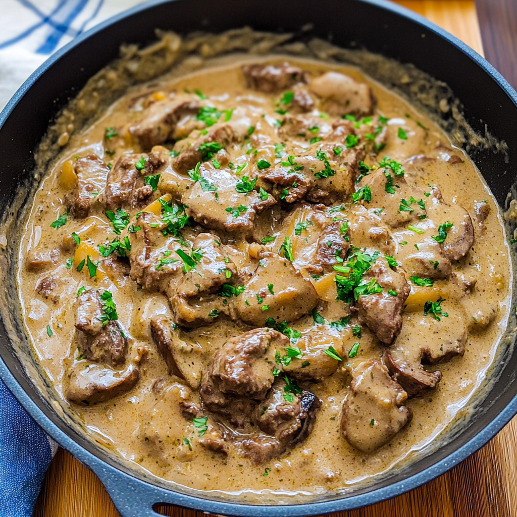 Recipe preparation for Quinoa Beef Stroganoff
