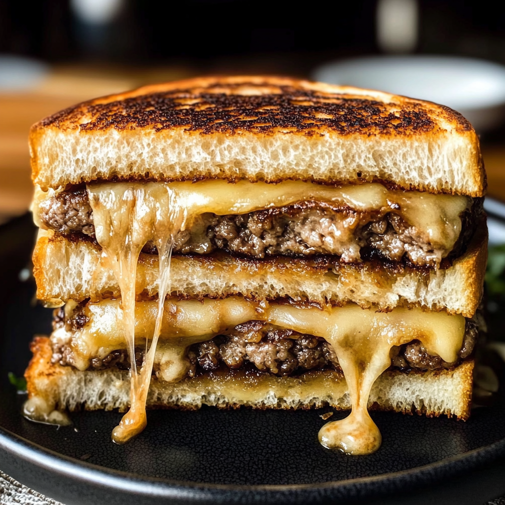 Recipe preparation for Cheesy Patty Melts with Special Sauce