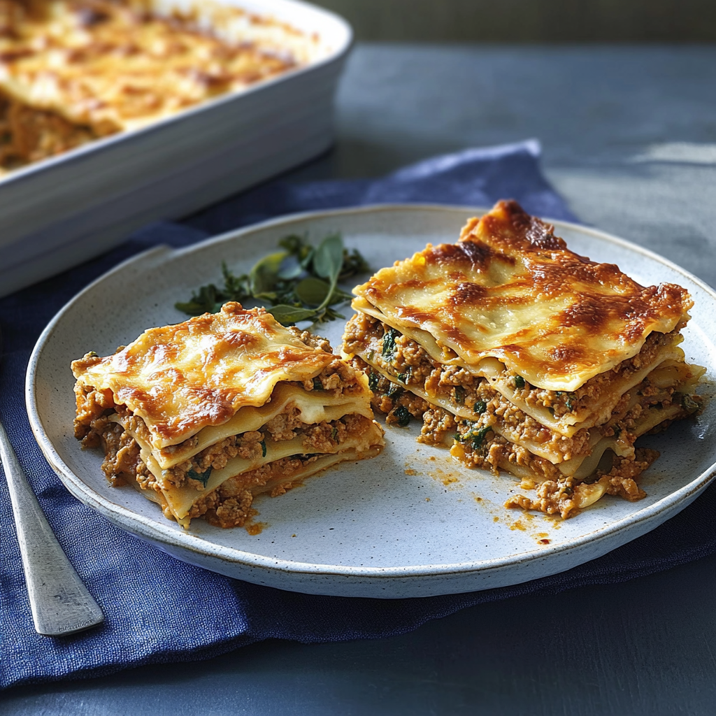 Recipe preparation for Lamb Vegan Lasagna
