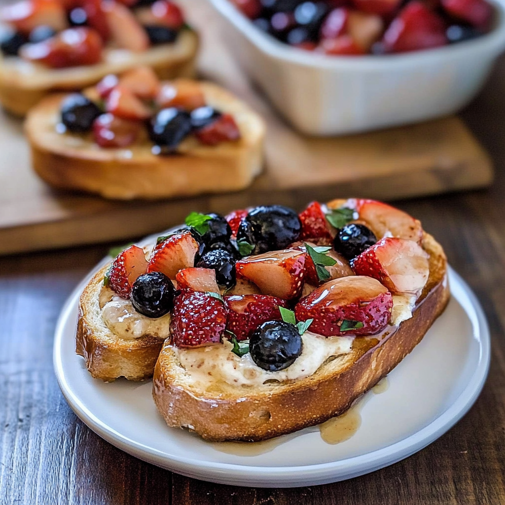 Recipe preparation for Ultimate Almond Bruschetta