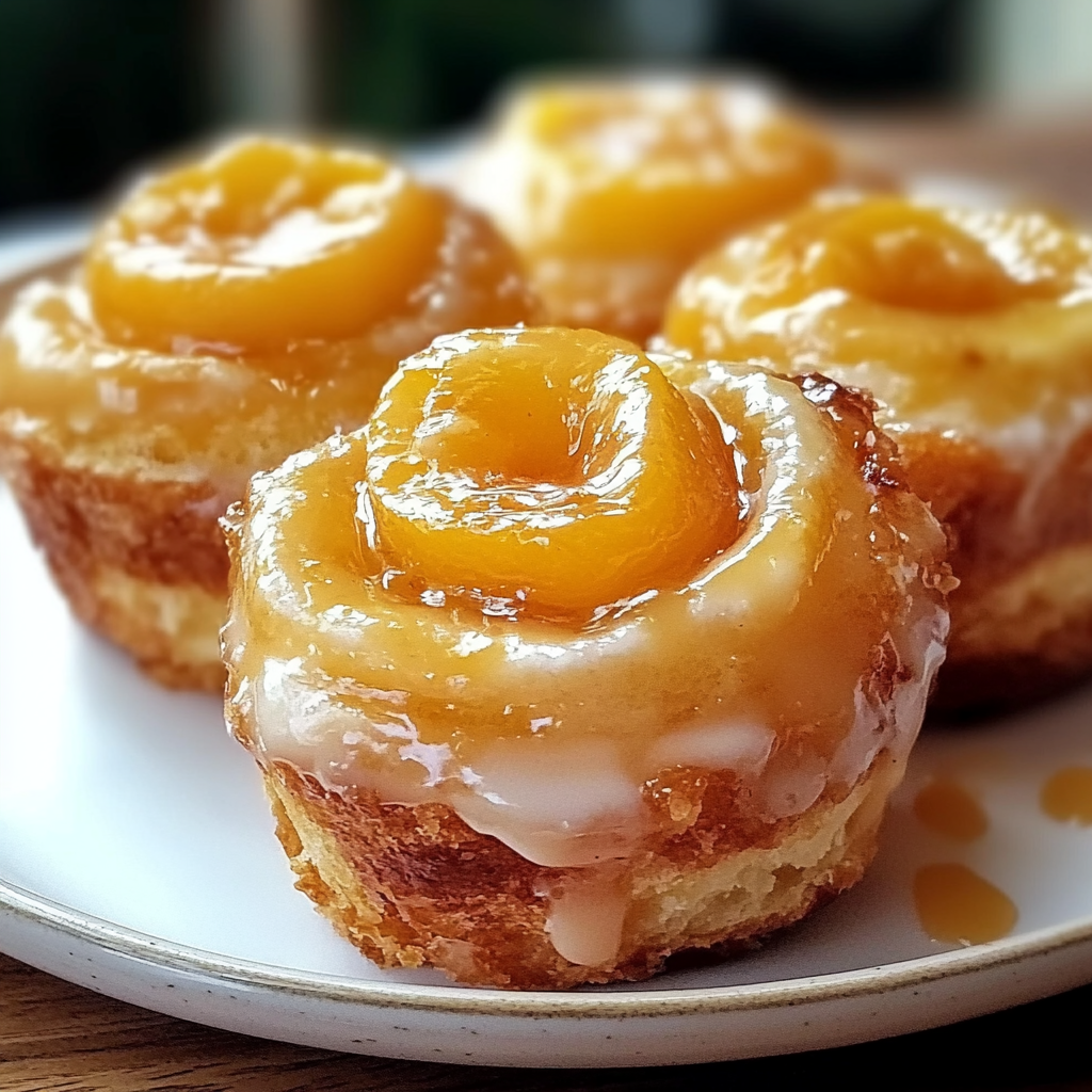 Recipe preparation for peach pie cruffins twist