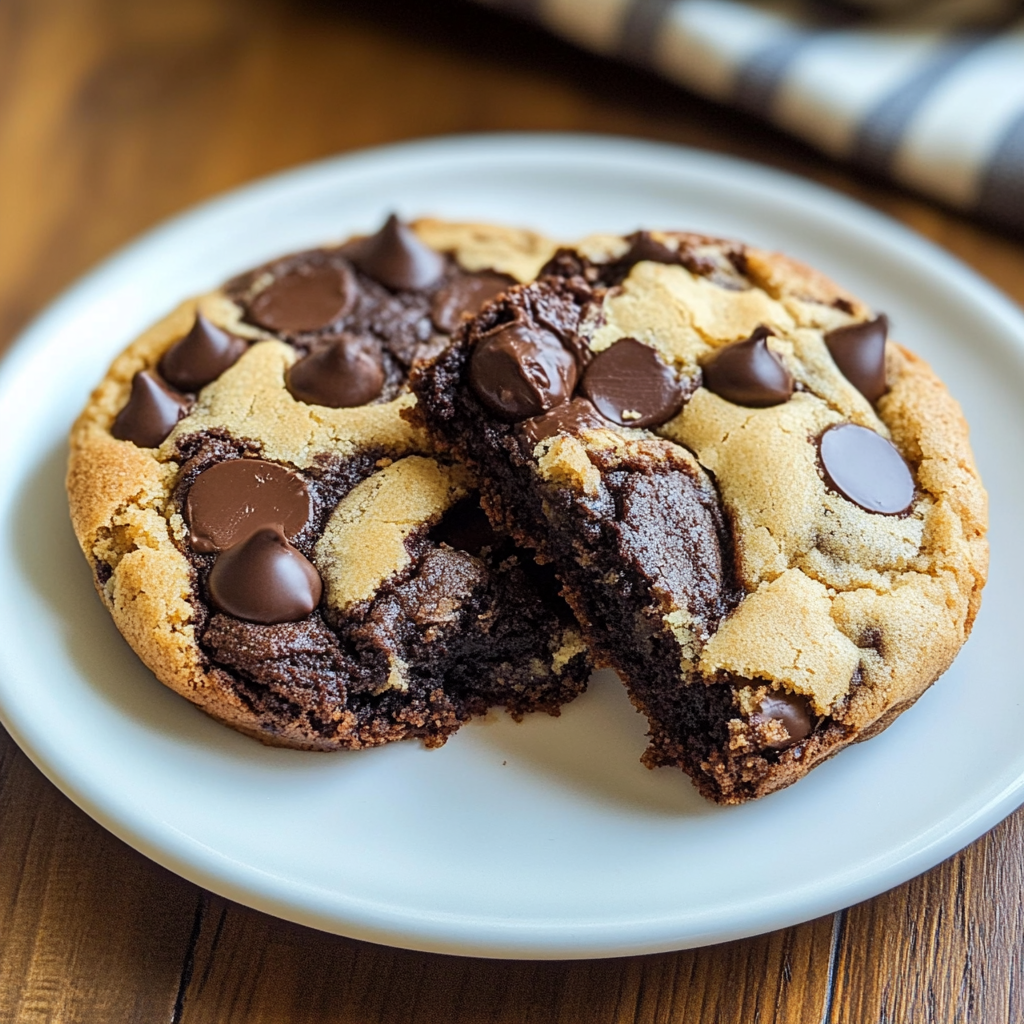 Recipe preparation for Peanut Butter Brownie Swirl Cookies