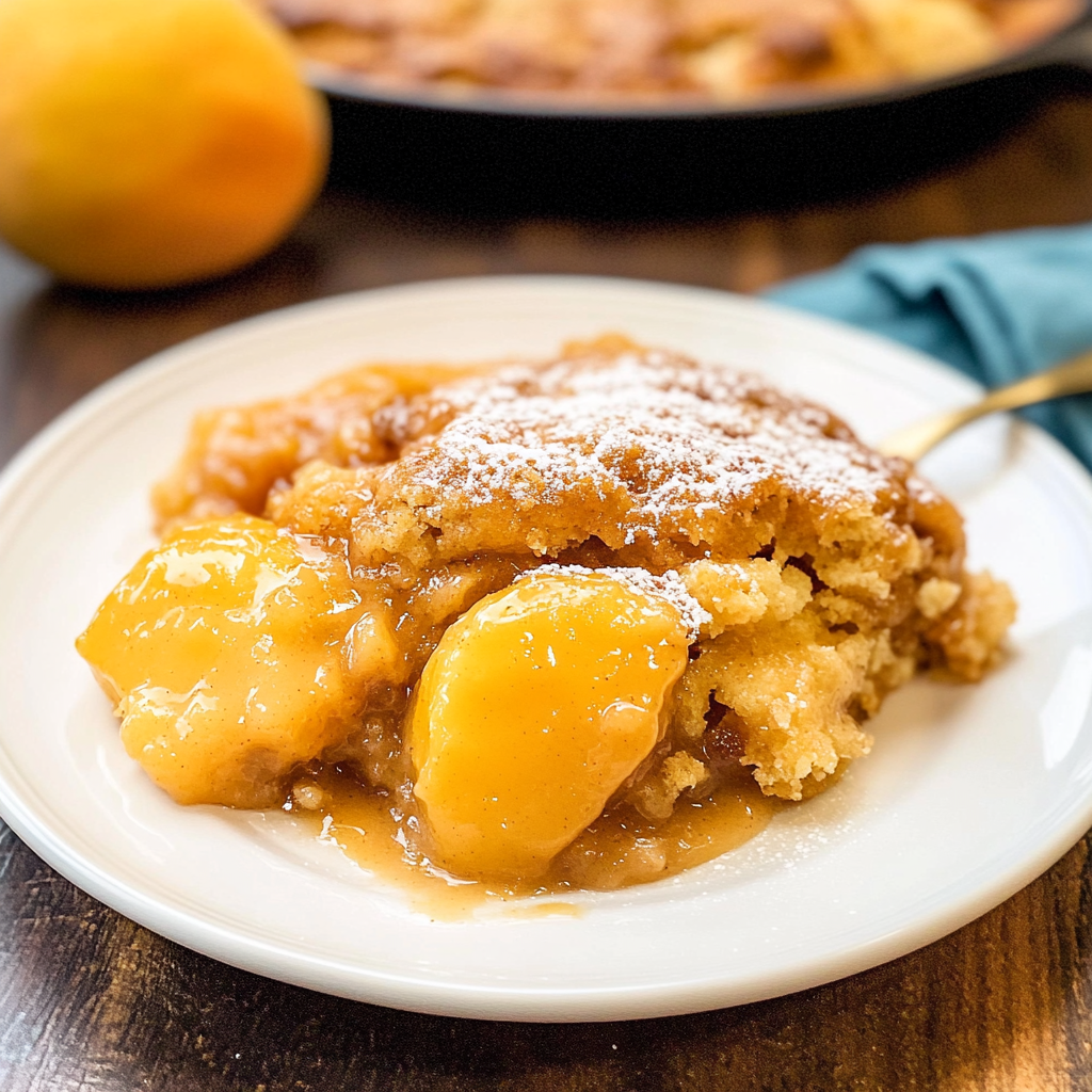 Recipe preparation for Ridiculously Easy Peach Cobbler