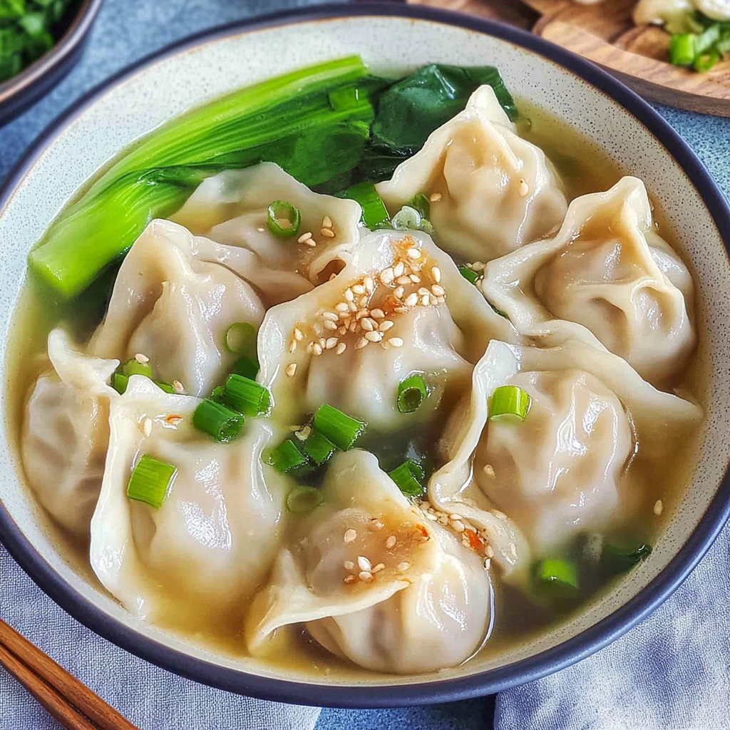 Recipe preparation for Wonton Soup Recipe