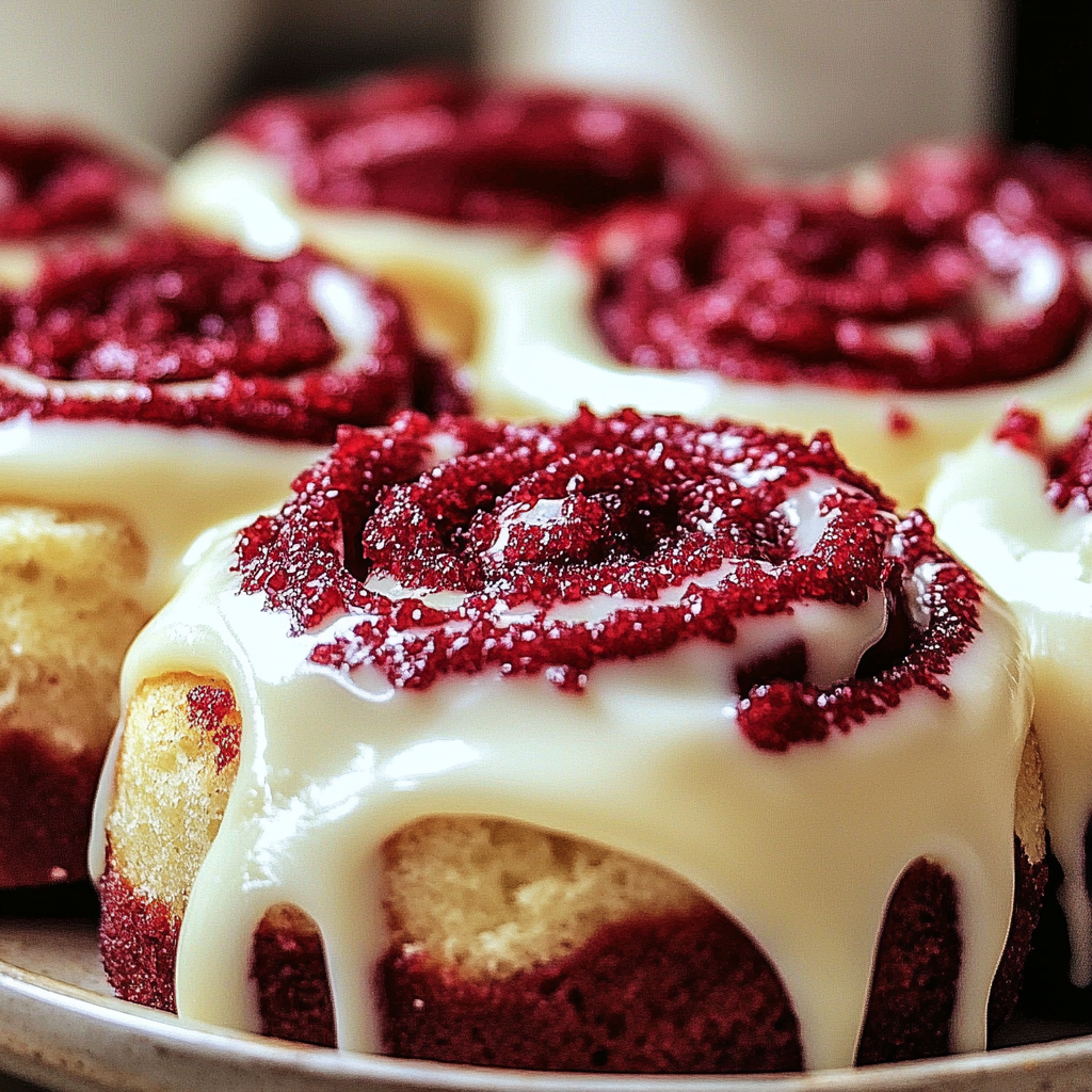 Recipe preparation for Red Velvet Cinnamon Rolls