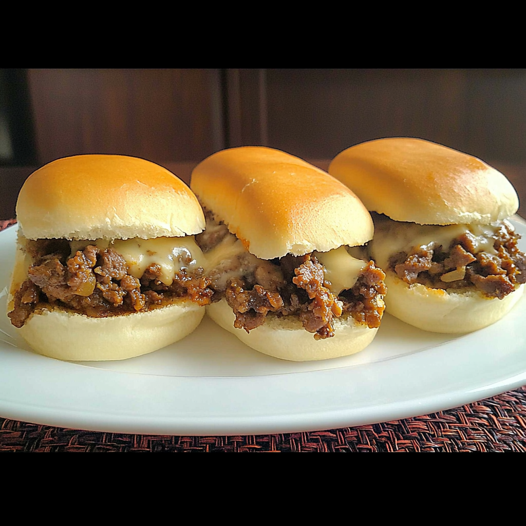 Recipe preparation for Philly Cheesesteak Sloppy Joes