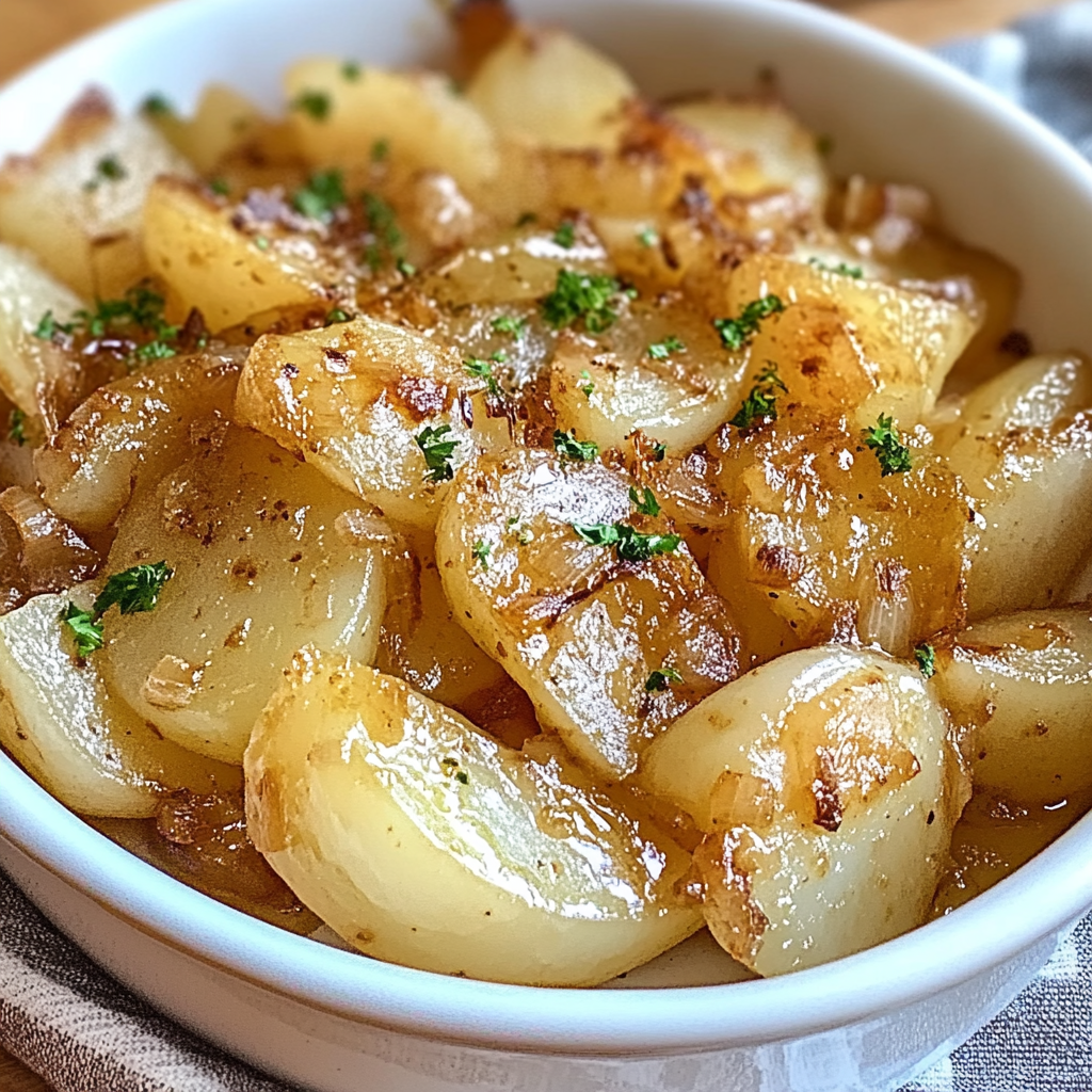 Recipe preparation for French Onion Potatoes