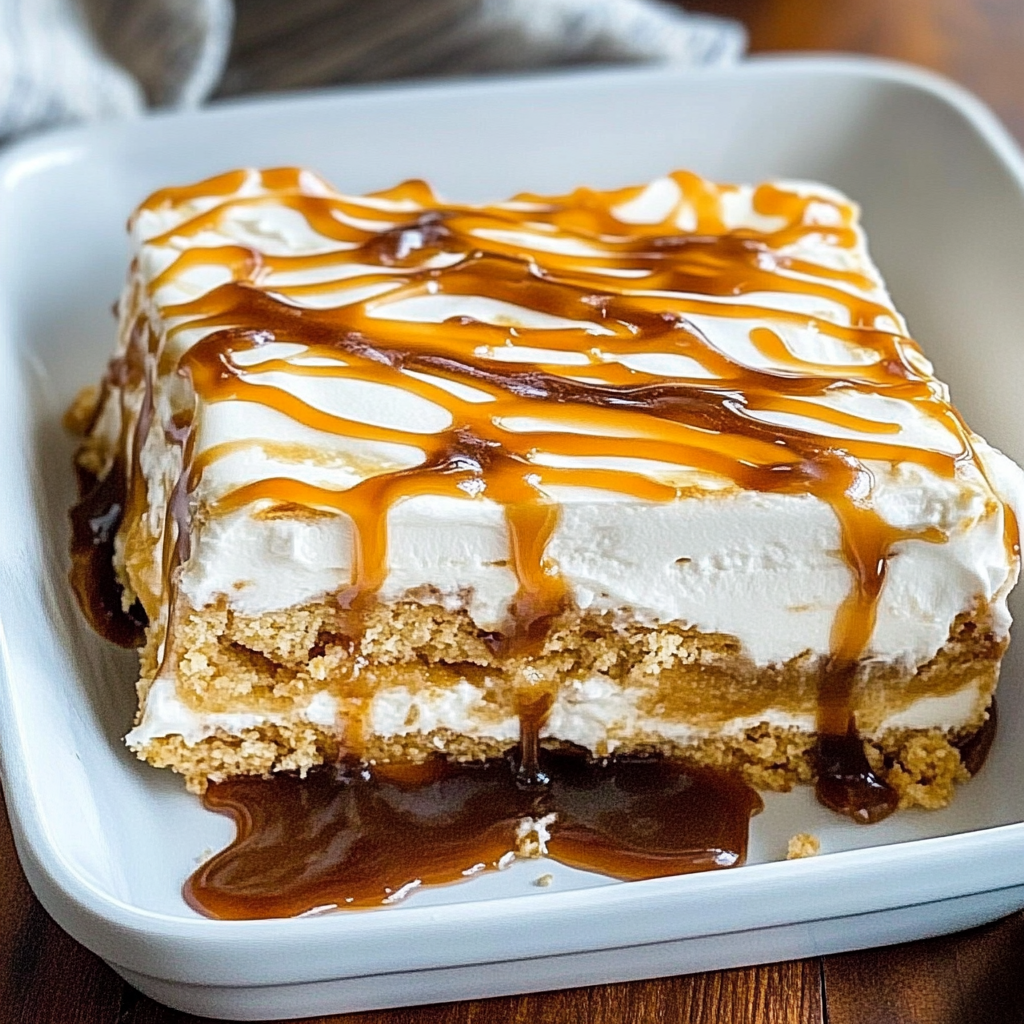 Recipe preparation for Ritz Cracker Salted Caramel Icebox Cake