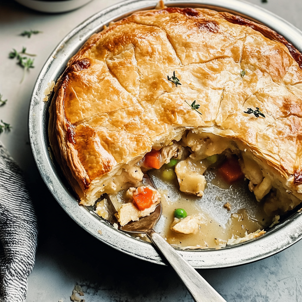Recipe preparation for Chicken Pot Pie Bake