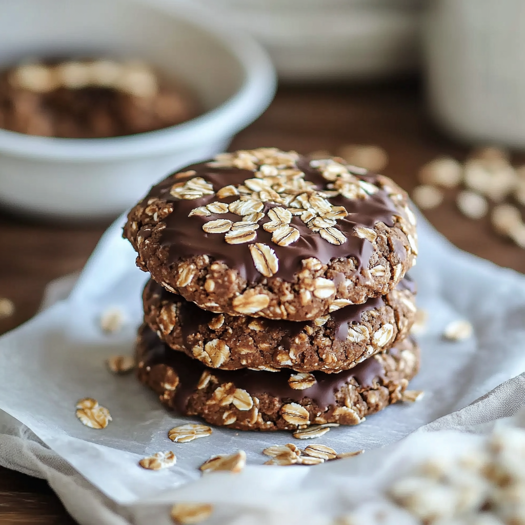 Recipe preparation for Healthy No Bake Oatmeal Cookies