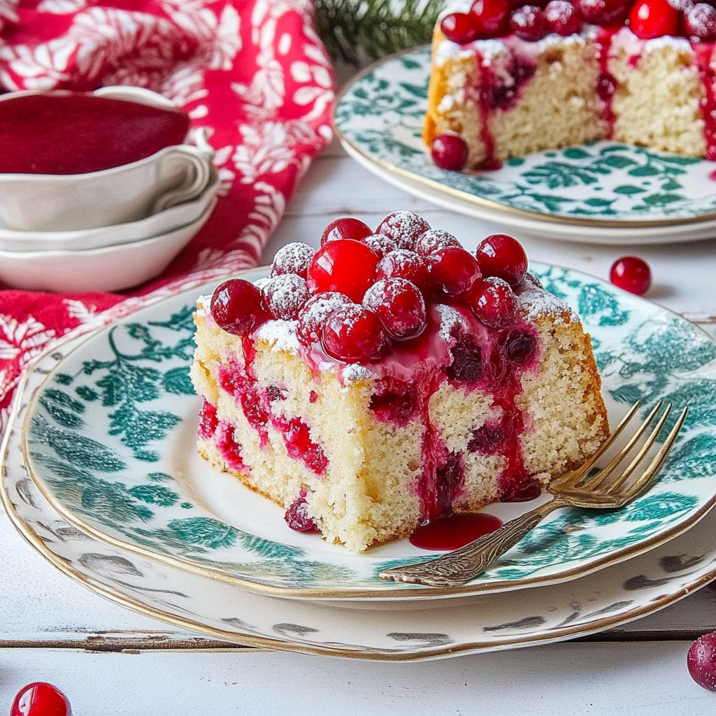 Recipe preparation for Christmas Cranberry Poke Cake