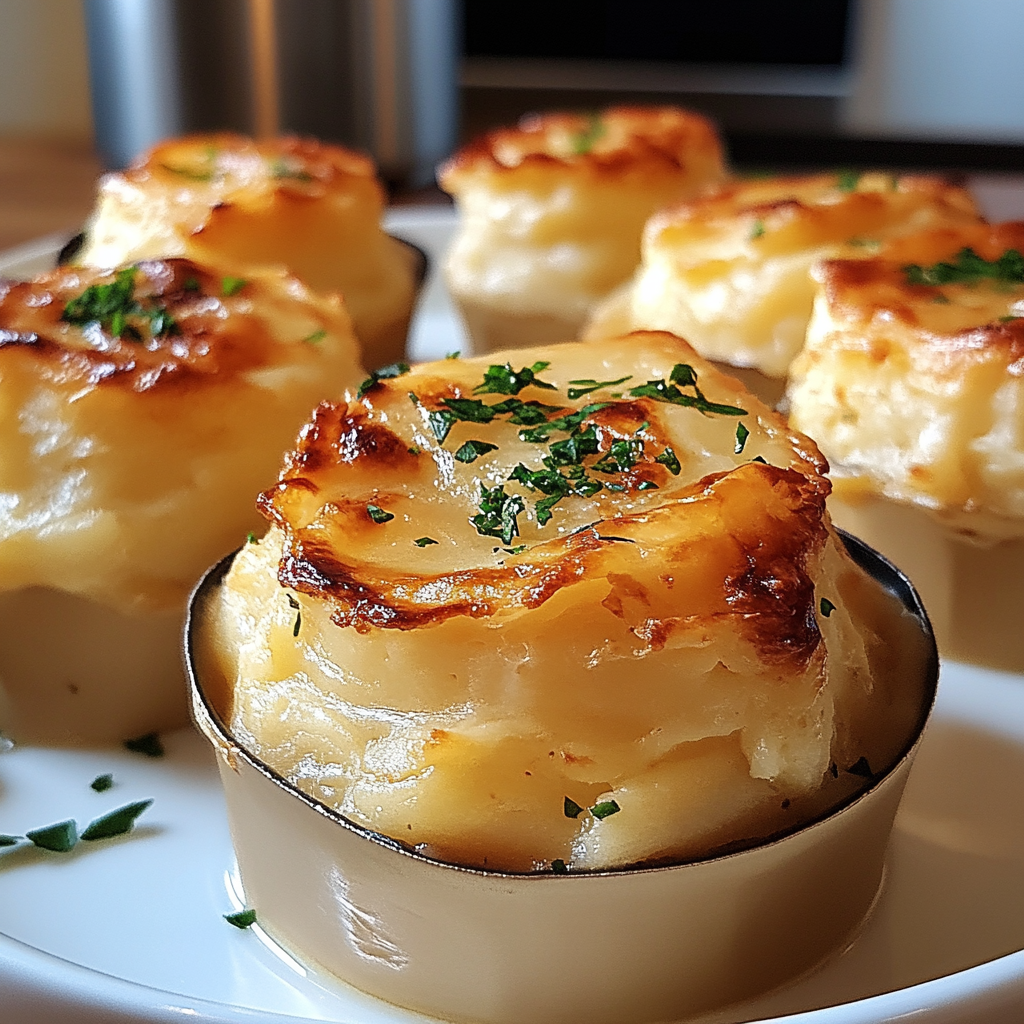Recipe preparation for Cheesy Mashed Potato Puffs