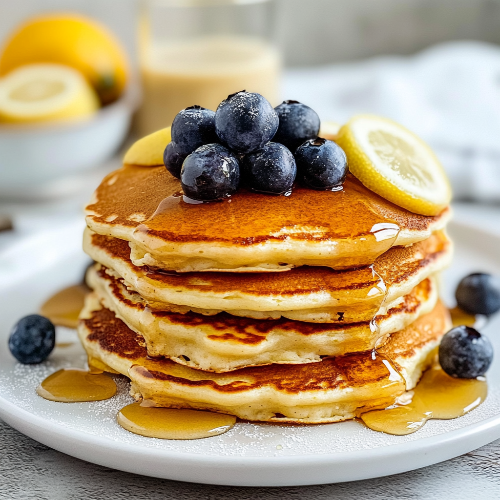 Recipe preparation for Lemon Ricotta Pancakes