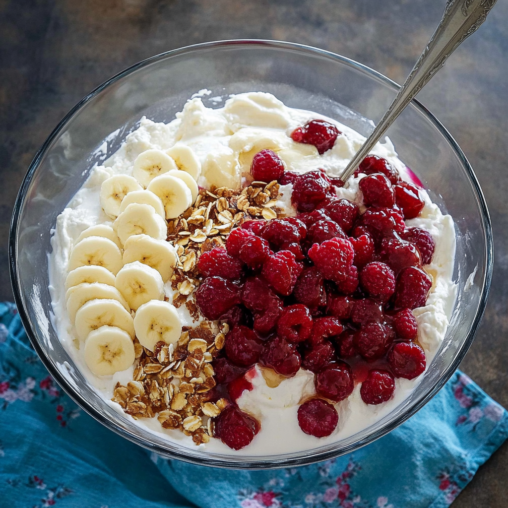 Recipe preparation for Banana Split Fluff Salad