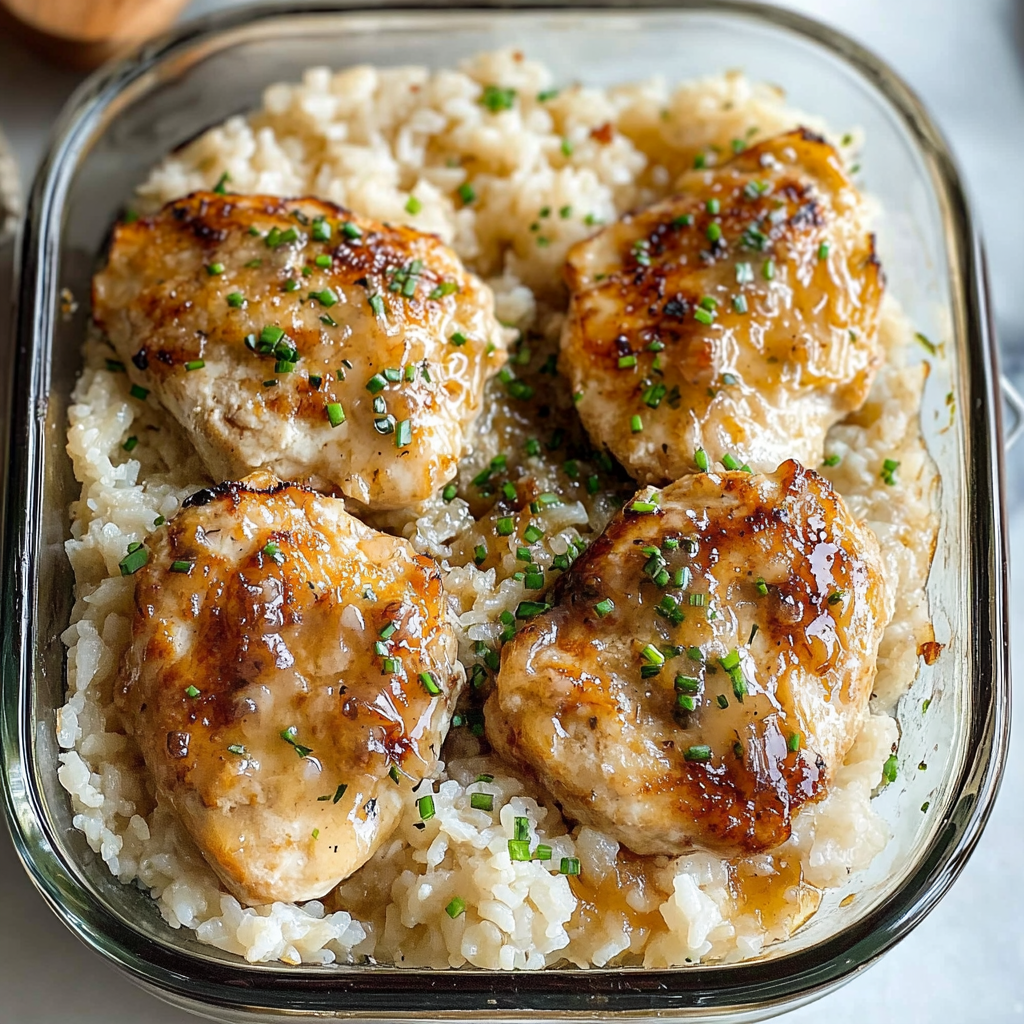 Recipe preparation for Forgotten Chicken And Rice