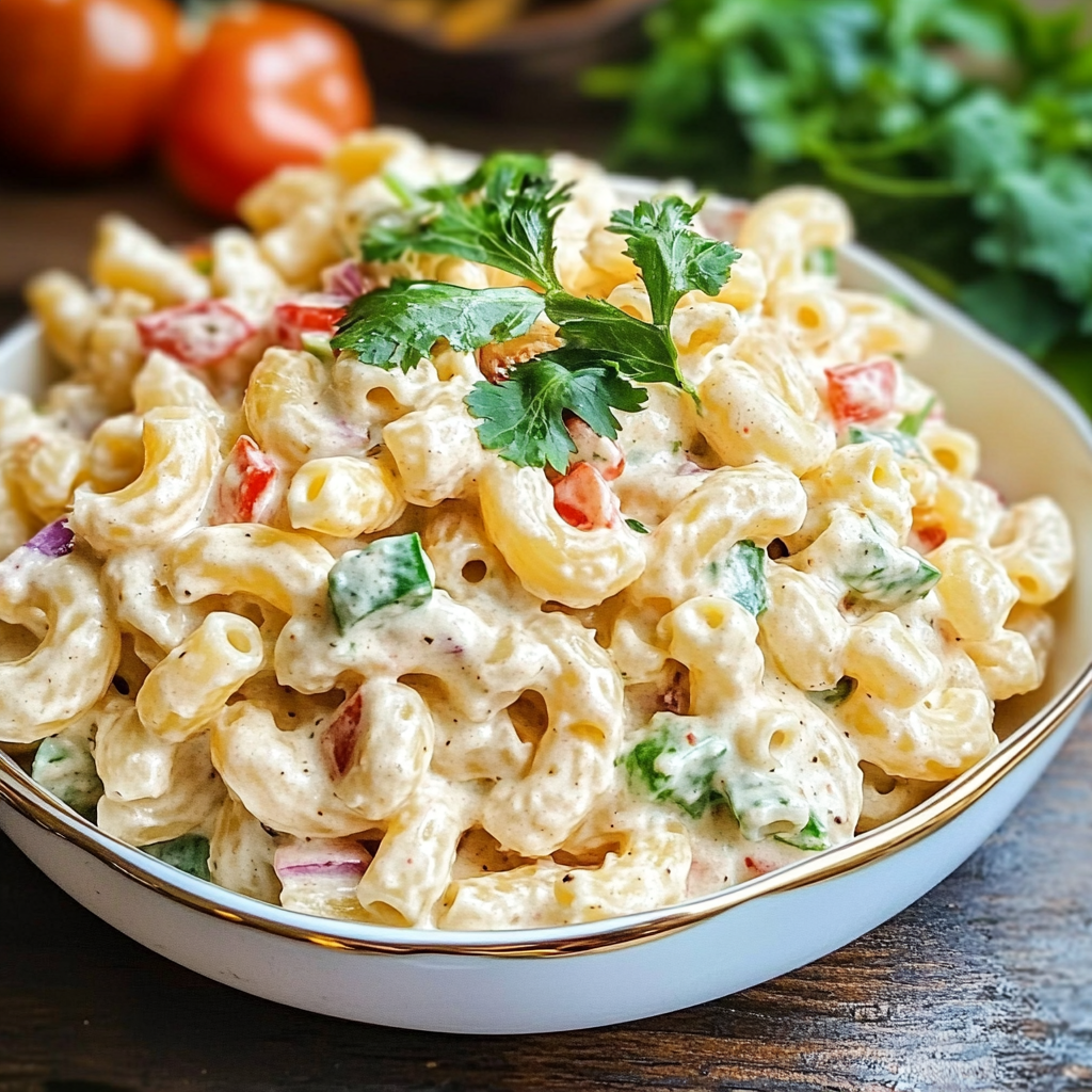 Recipe preparation for Homestyle Macaroni Salad