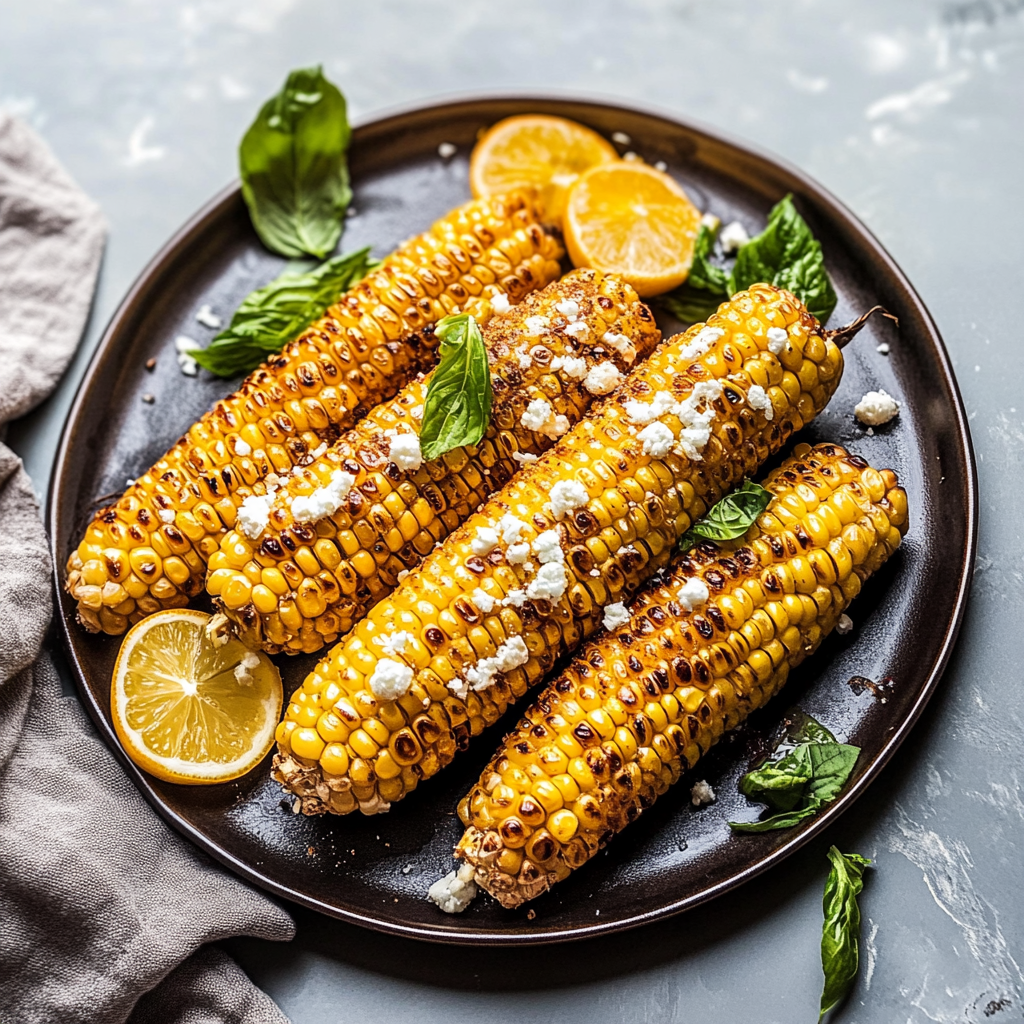 Recipe preparation for Grilled Corn on the Cob with Herb Butter