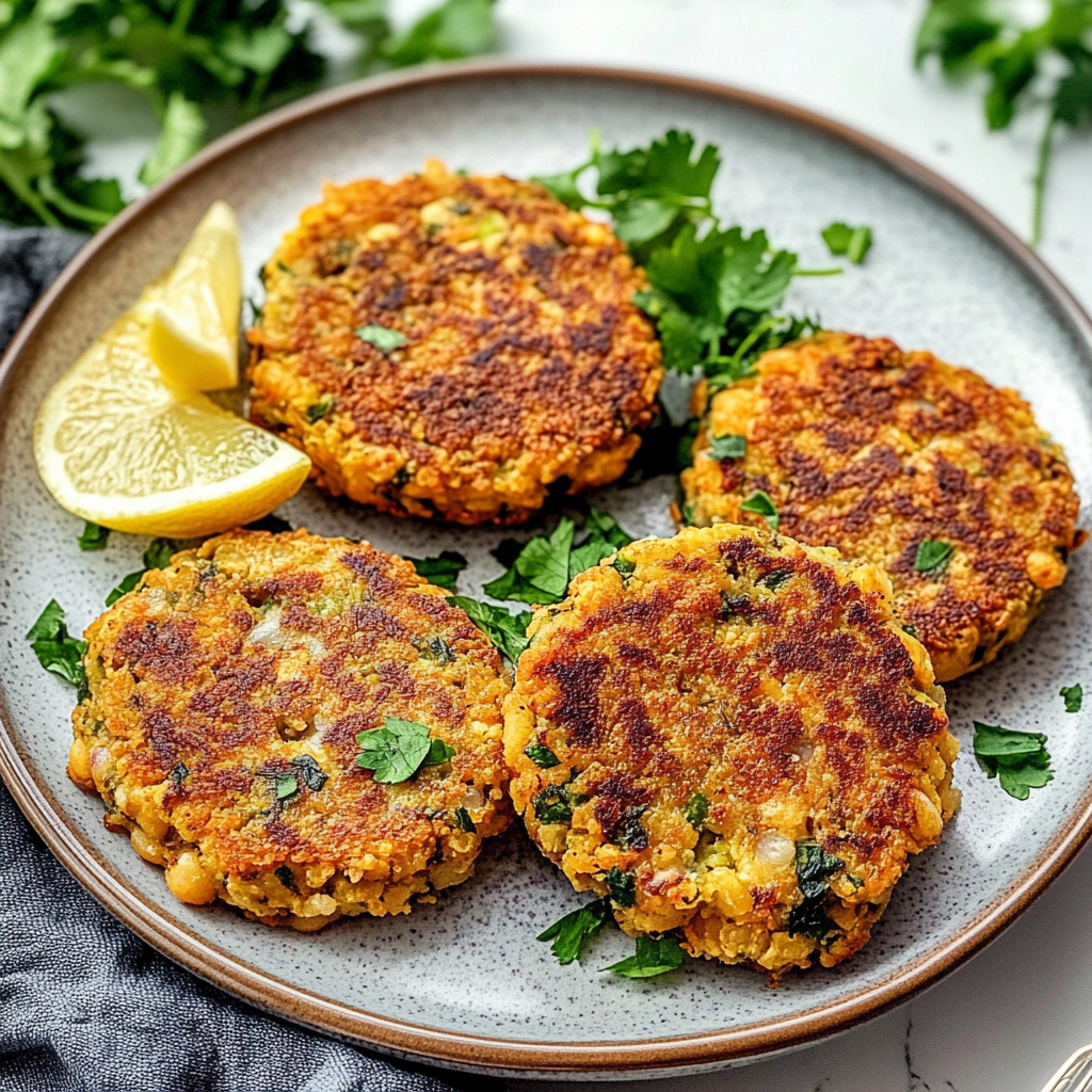 Recipe preparation for Delicious Vegan Chickpea Patties