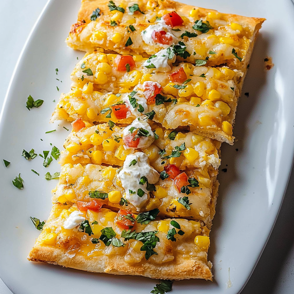 Recipe preparation for Mexican Street Corn Flatbread