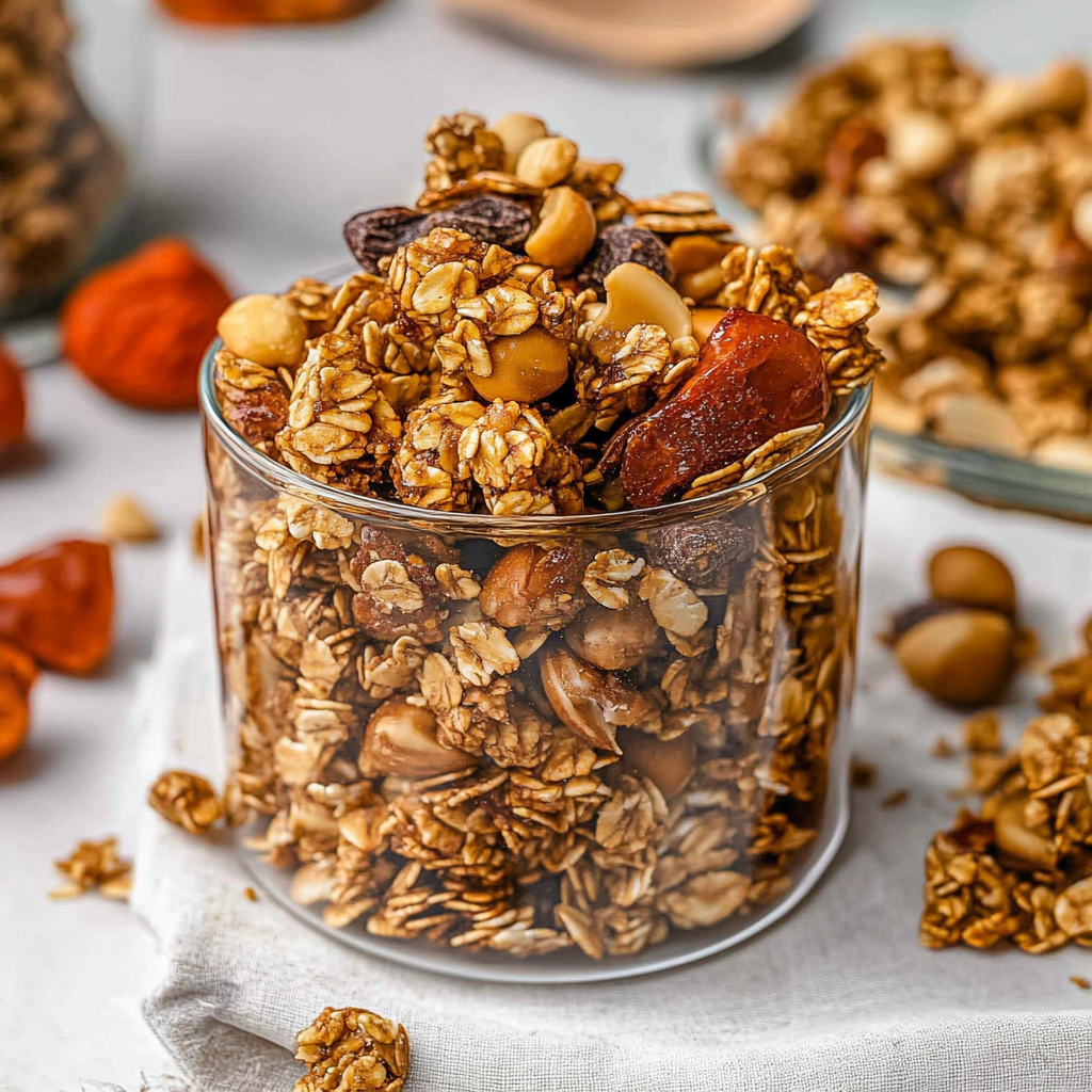 Recipe preparation for Fall Treats Granola Clusters
