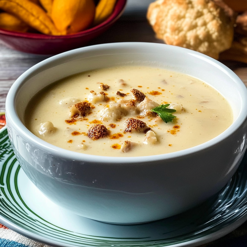 Recipe preparation for Homemade Cauliflower Clam Chowder