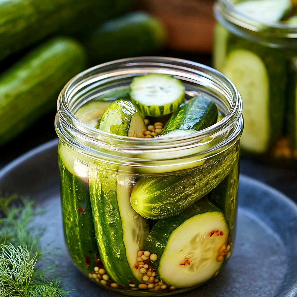 Recipe preparation for Refrigerator Pickles