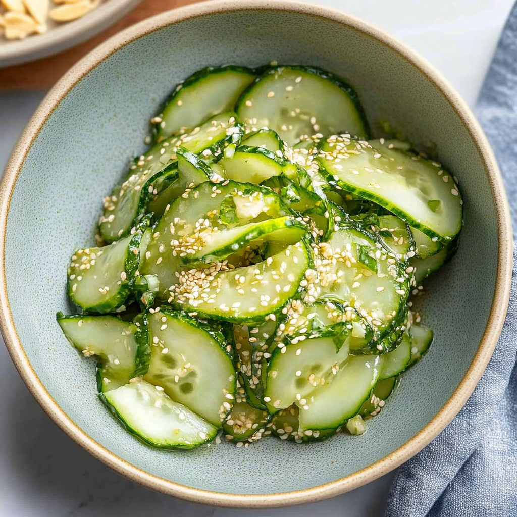 Recipe preparation for Japanese Cucumber Salad with Rice Vinegar
