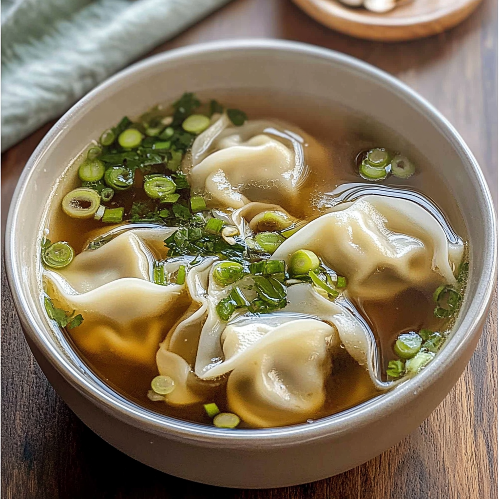 Recipe preparation for Wonton Soup Recipe