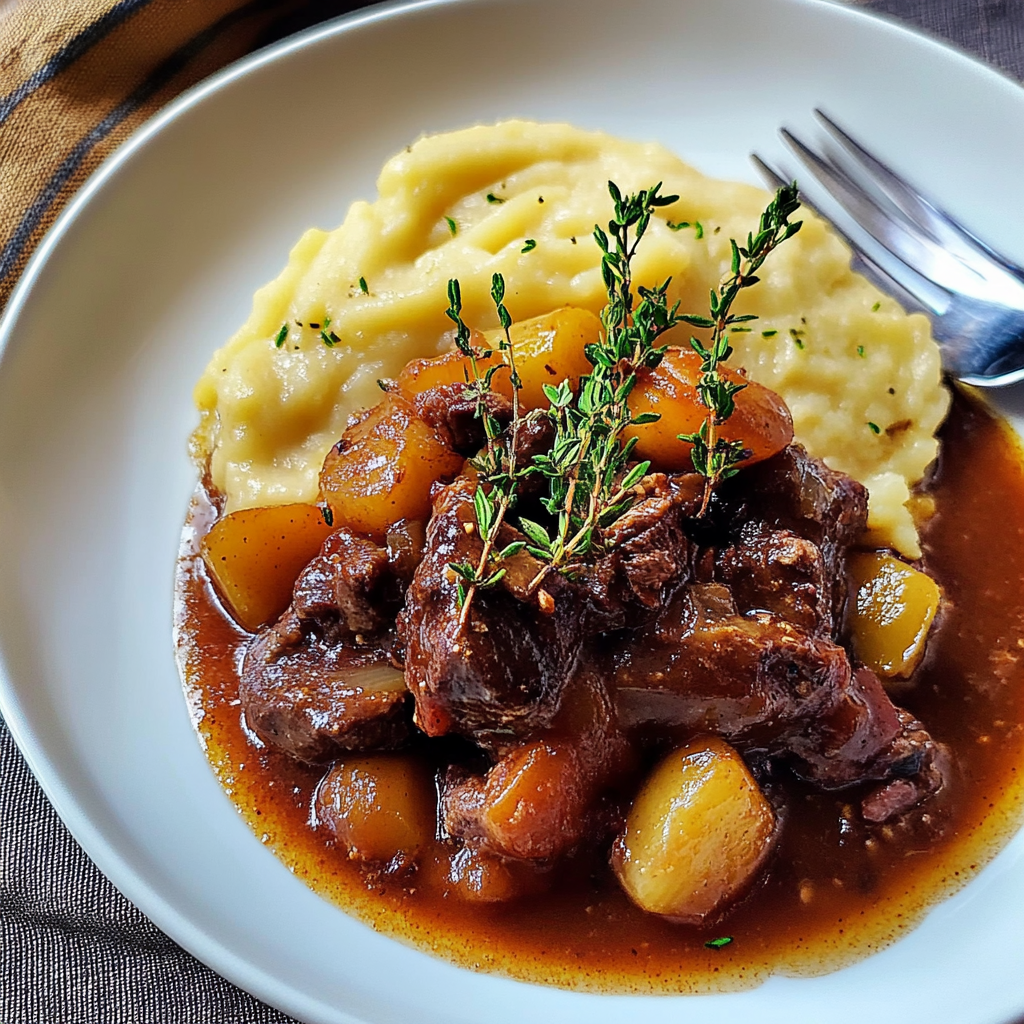 Recipe preparation for Hearty Beef Bourguignon