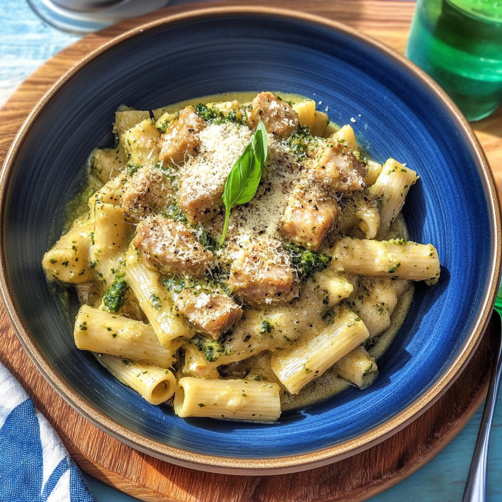 Recipe preparation for Pork Pesto Pasta