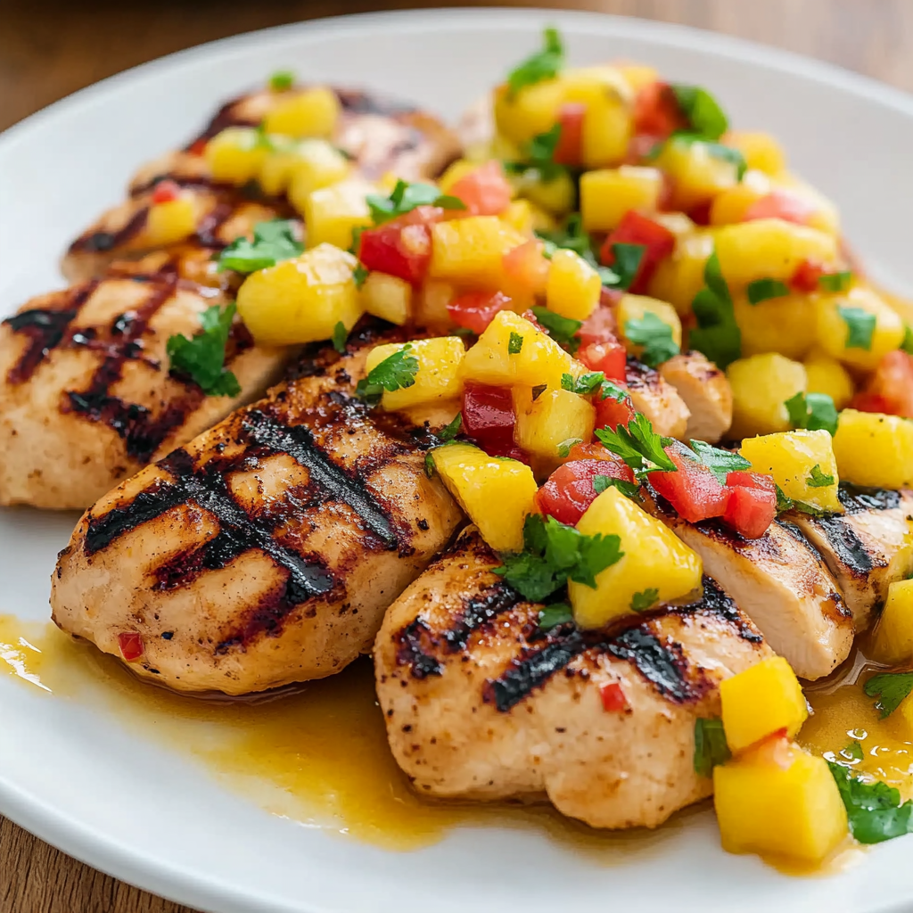 Recipe preparation for Mango Salsa Chicken
