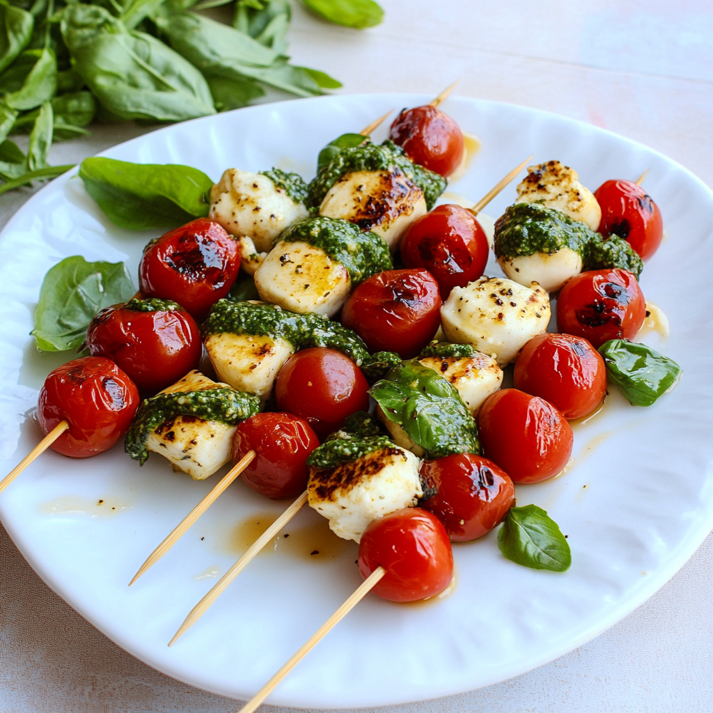 Recipe preparation for Caprese Salad Skewers