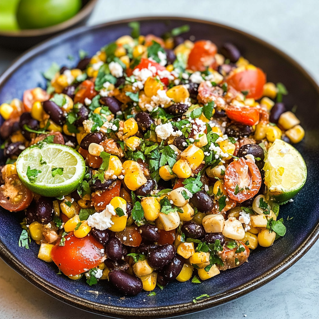 Recipe preparation for Grilled Corn & Black Bean Salad
