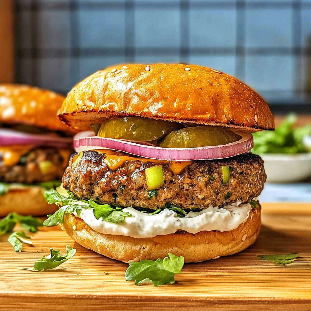 Recipe preparation for Savory Turkey Vegan Burger
