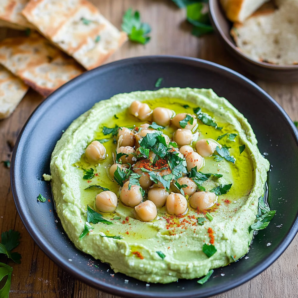 Recipe preparation for Creamy Avocado Chickpea Dip