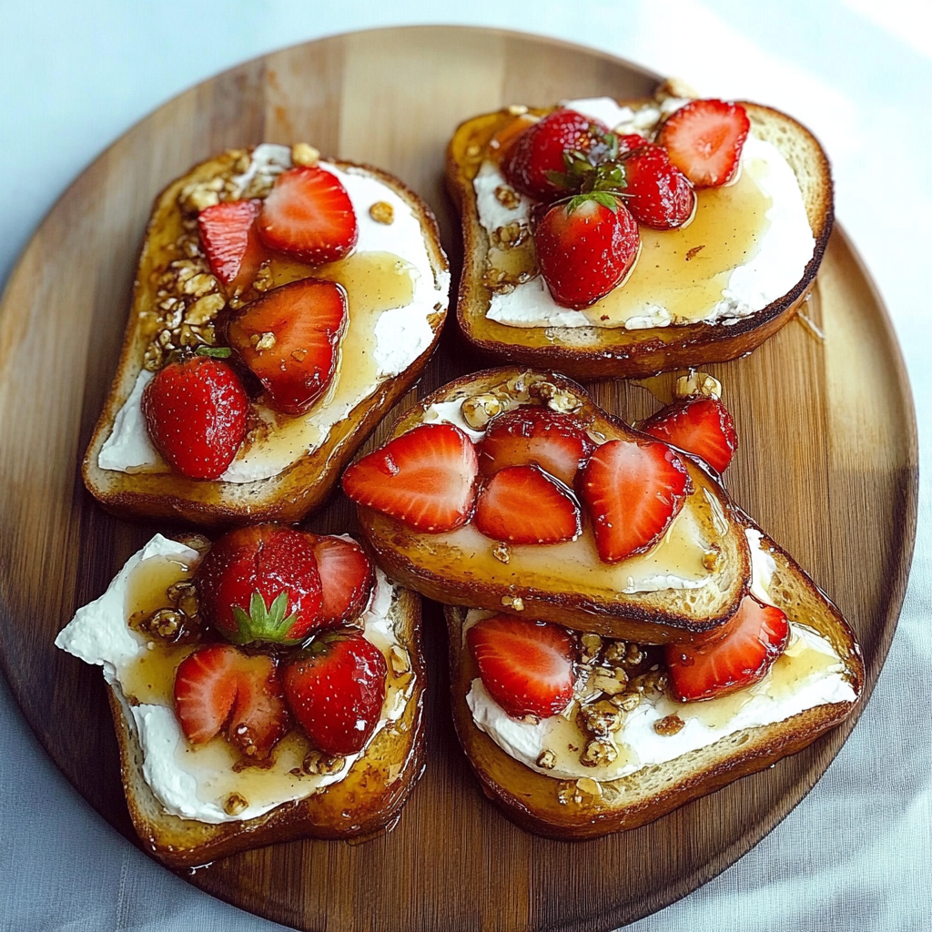 Recipe preparation for Balsamic Strawberry Toast